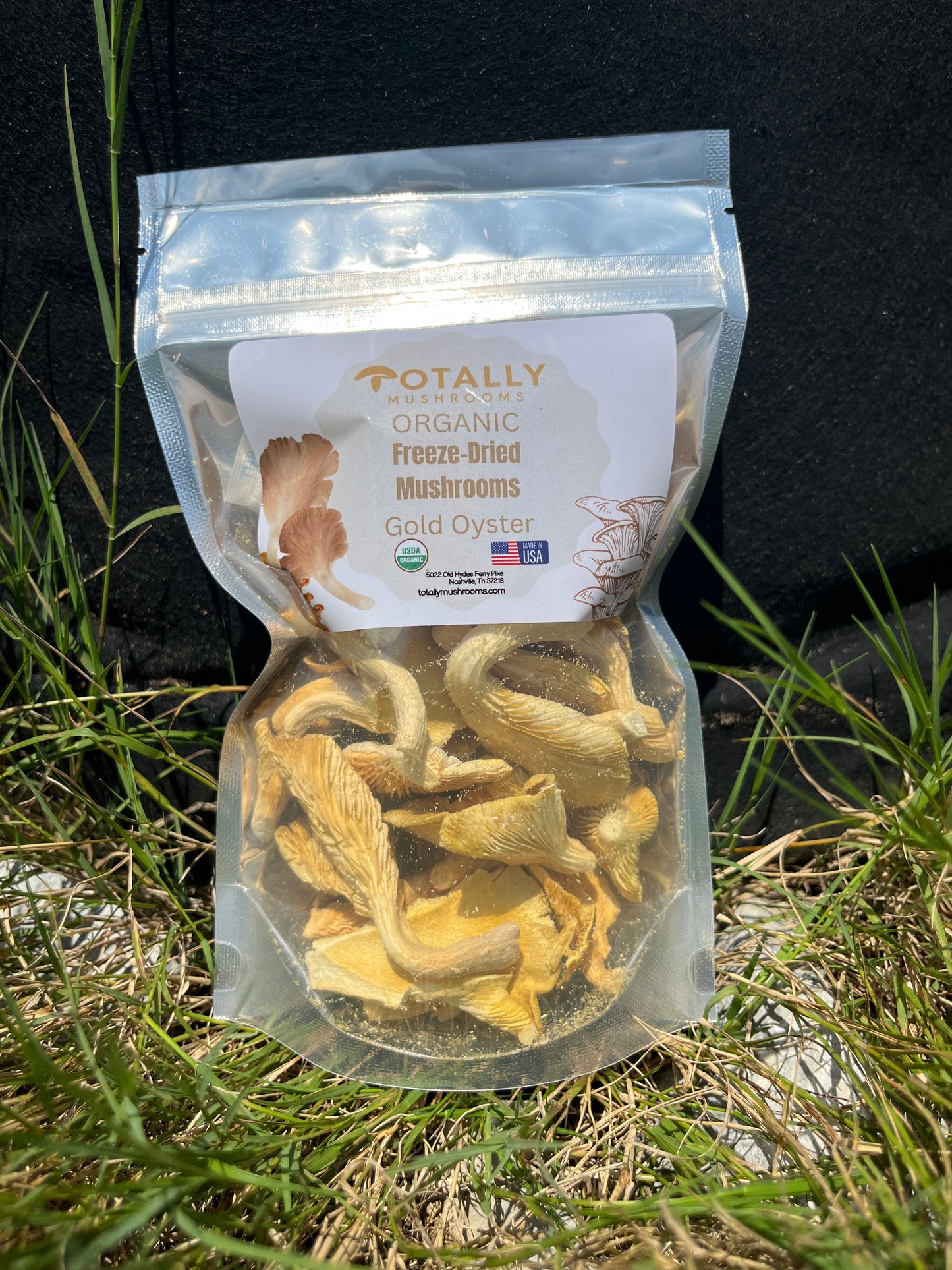 1/2 ounce Organic Freeze Dried Mushrooms - Gold Oyster